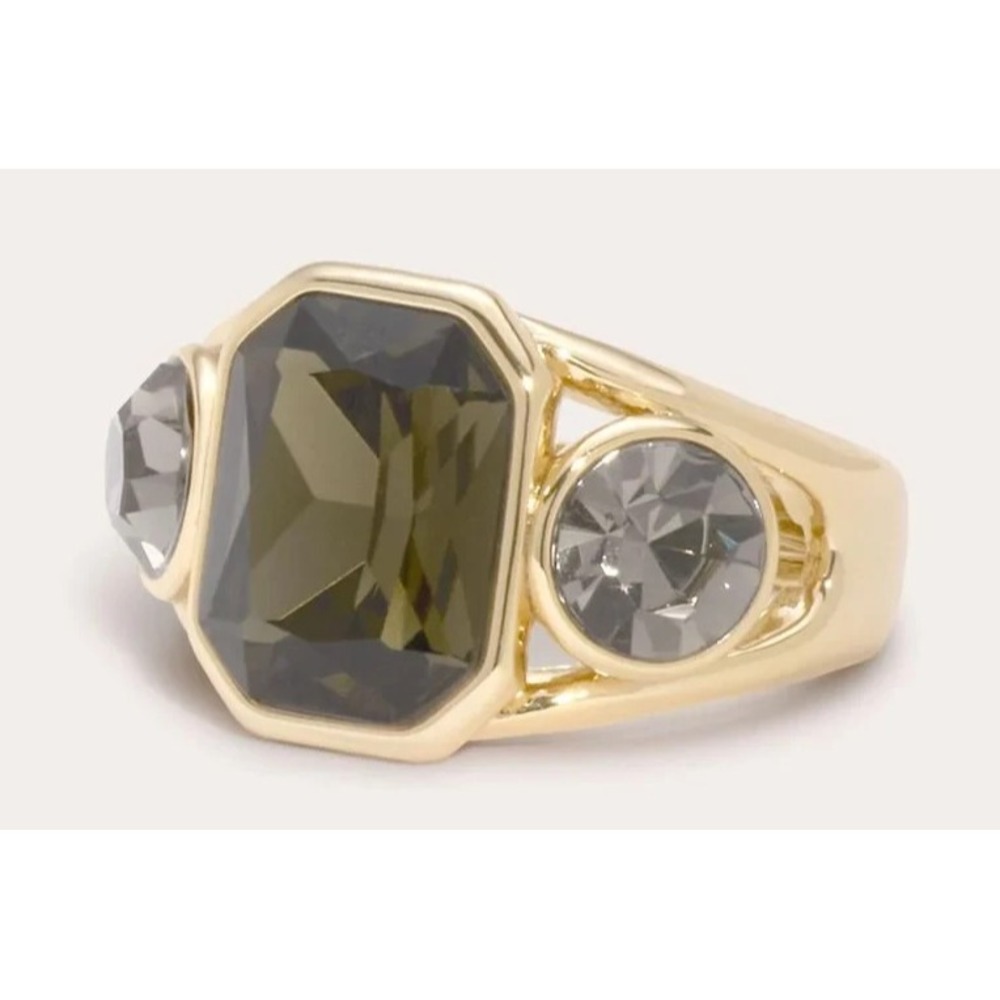 Ramy Brook Alanna Stone Cocktail Ring – Gold Plated Statement Ring, NWT - Picture 2 of 12